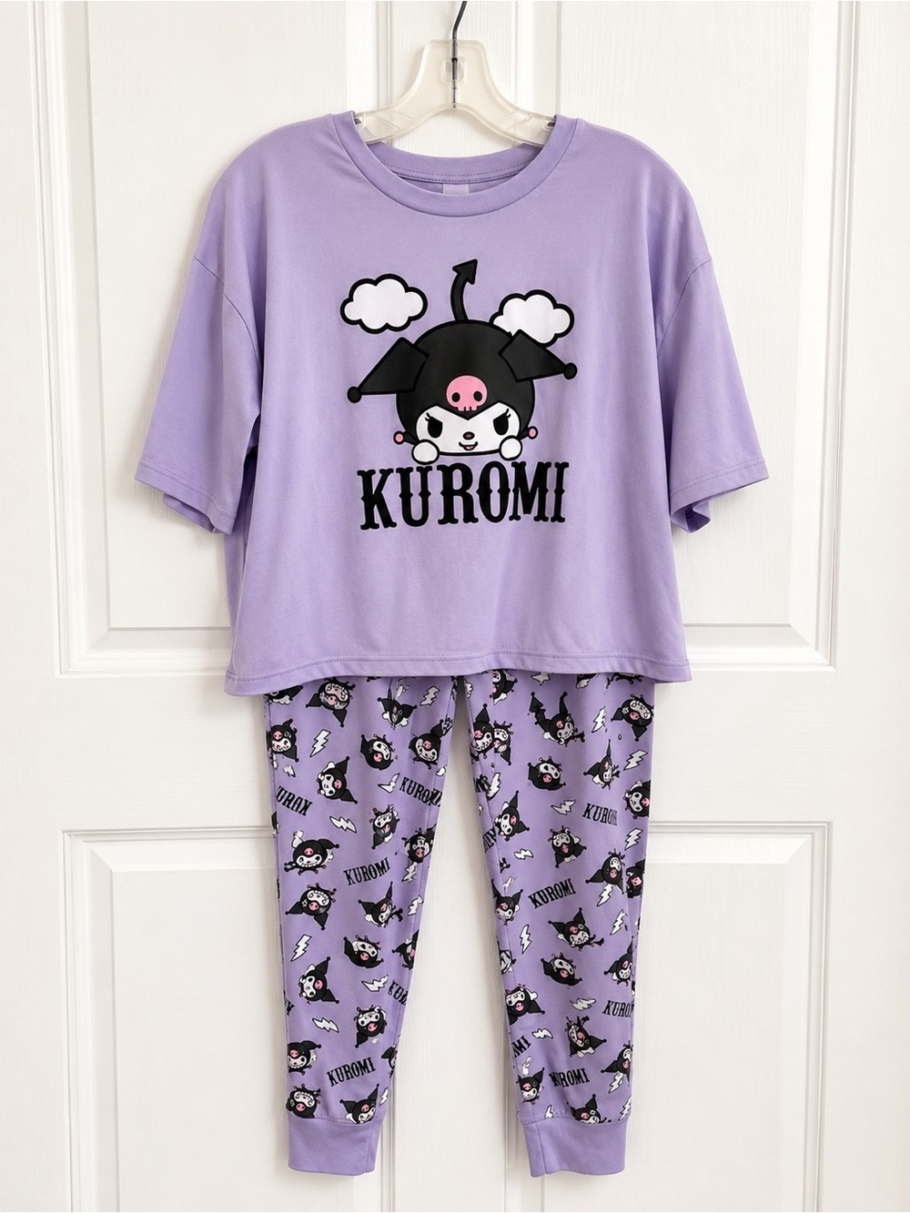 Kuromi Sanrio 2 Piece Pajama Set Purple Size Small Kawaii Sleepwear